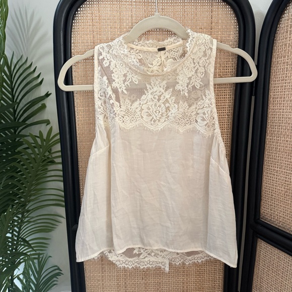 Free People Open Back Lace Sleeveless Top - Picture 2 of 4